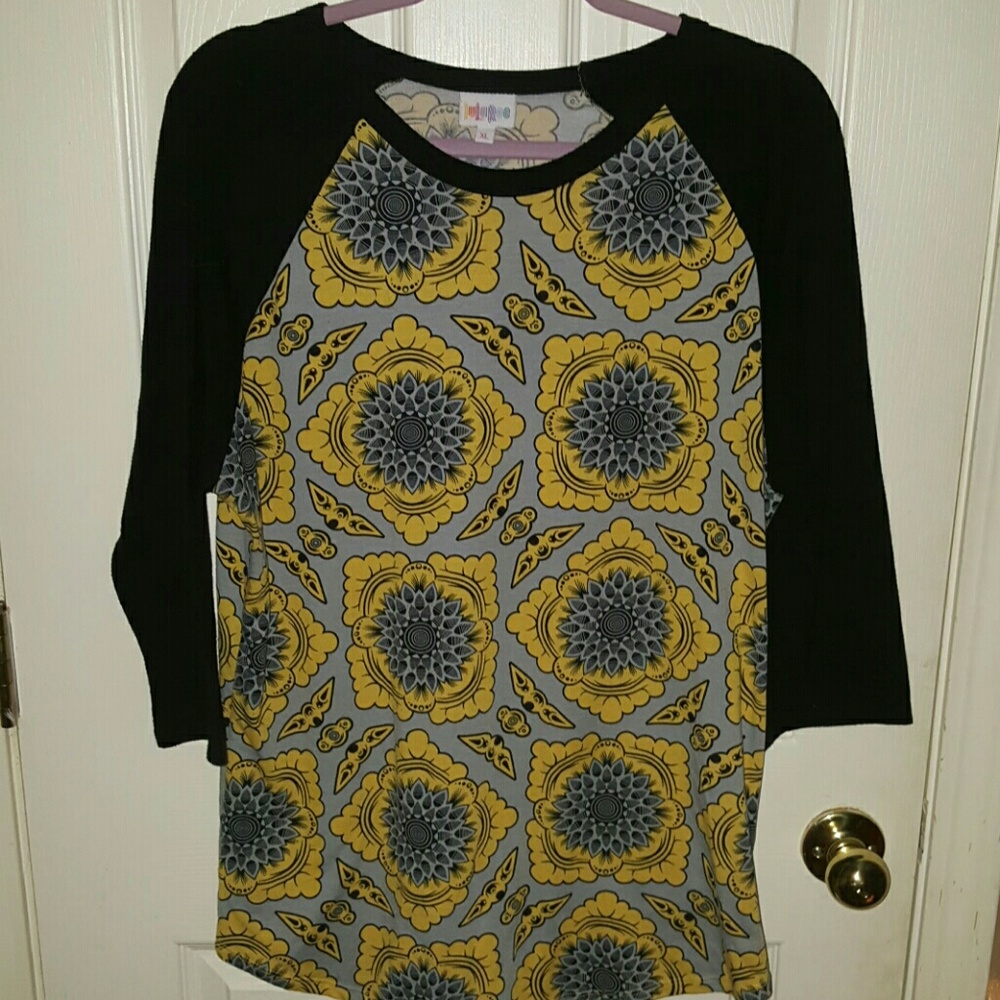 Lularoe Yellow Floral Randy Sz XL